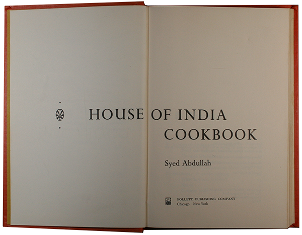 House of India Cookbook