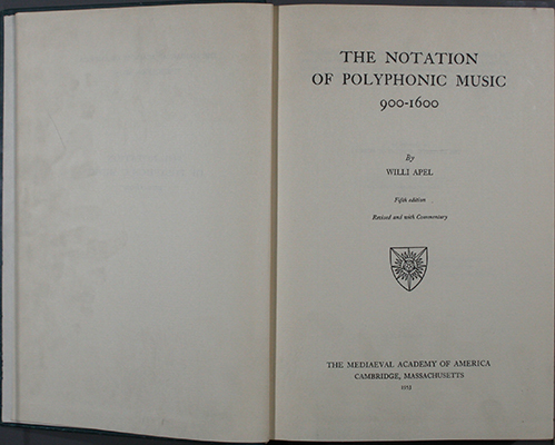 The Notation of Polyphonic Music 900-1600