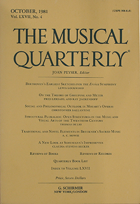 The Musical Quarterly VOl. 67 No. 4.