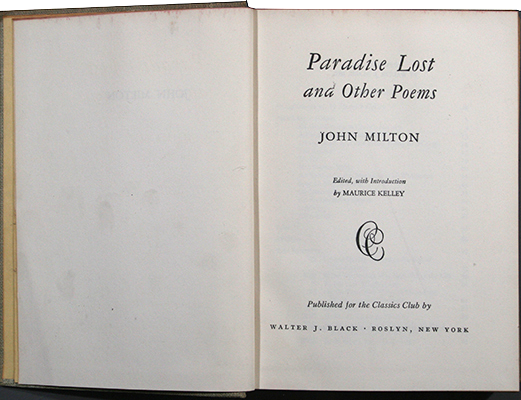 Paradise Lost and Other Poems