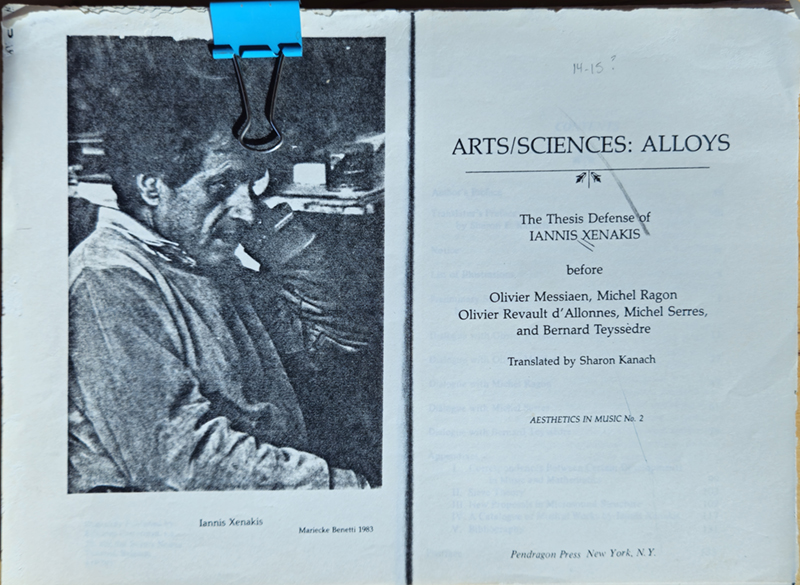 Arts/Sciences: Alloys: The Thesis Defense of Iannis Xenakis